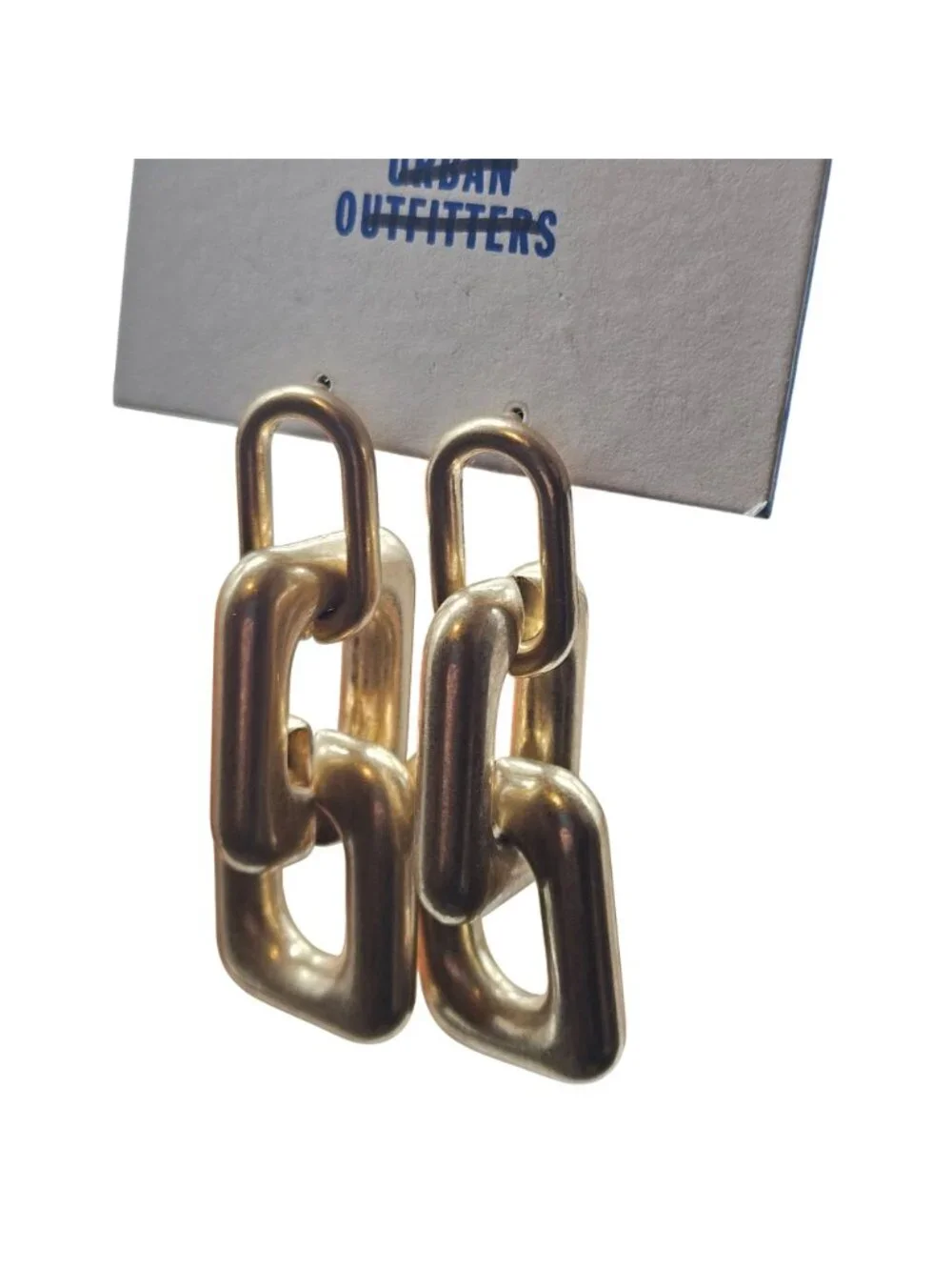 Urban Outfitters Chunky Gold Tone Link Chain Drop Earrings Statement Indie